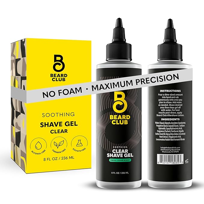 Beard Club Premium Shaving Gel for Men – Hydrating Mens Shave Cream for by TheBeardClub