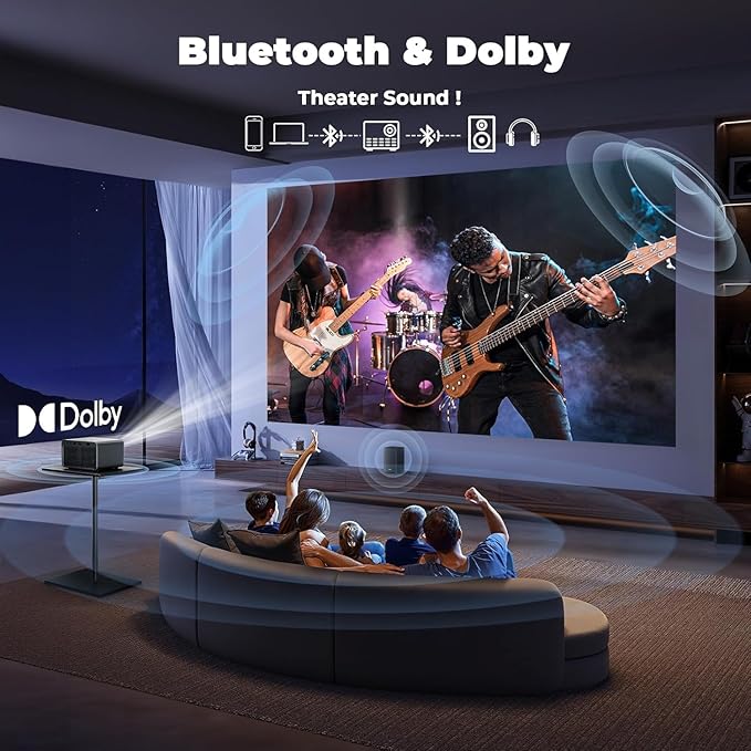 Projector with WiFi and Bluetooth: Outdoor-Projector 4K Support 1080P Smart - Image 6