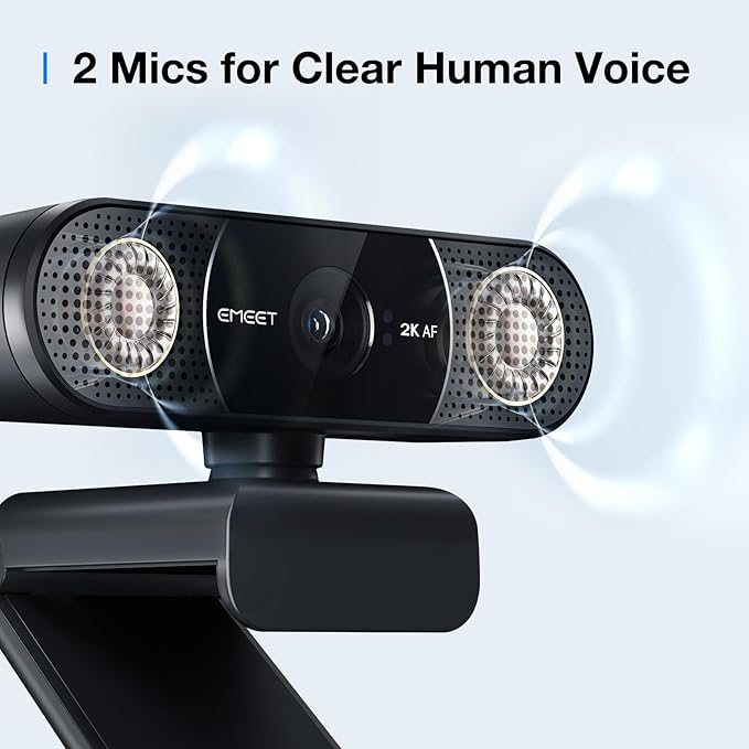 EMEET C960 2K Webcam with Microphone, 2K QHD, 2 Noise-Reduction Mics, TOF - Image 5