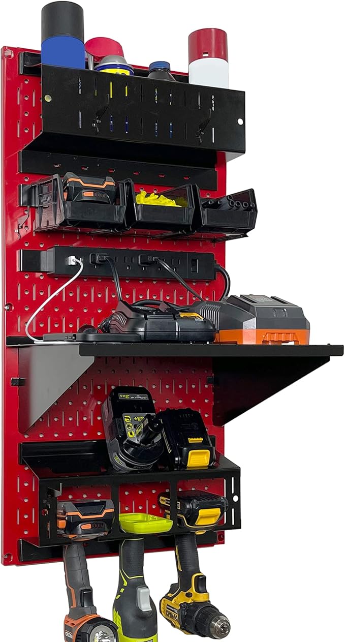 Wall Control Power Tool Storage Organizer Kit Cordless Drill Holder Charging by Wall+Control