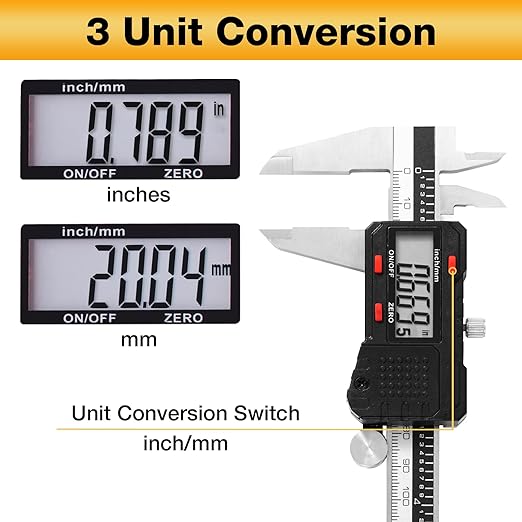Digital Caliper 6 inch, Stainless Steel Vernier Micrometer Measuring Tool - Image 3
