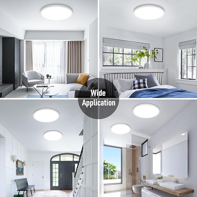 SunRider LED Flush Mount Ceiling Light Fixture, 6000K Cool White, 12 Inch 24W - Image 6