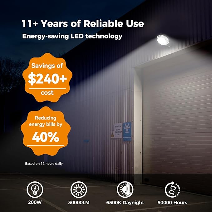 AIKVSXER 200W LED Barn Light 30000LM Dusk to Dawn LED Outdoor Area Security - Image 2