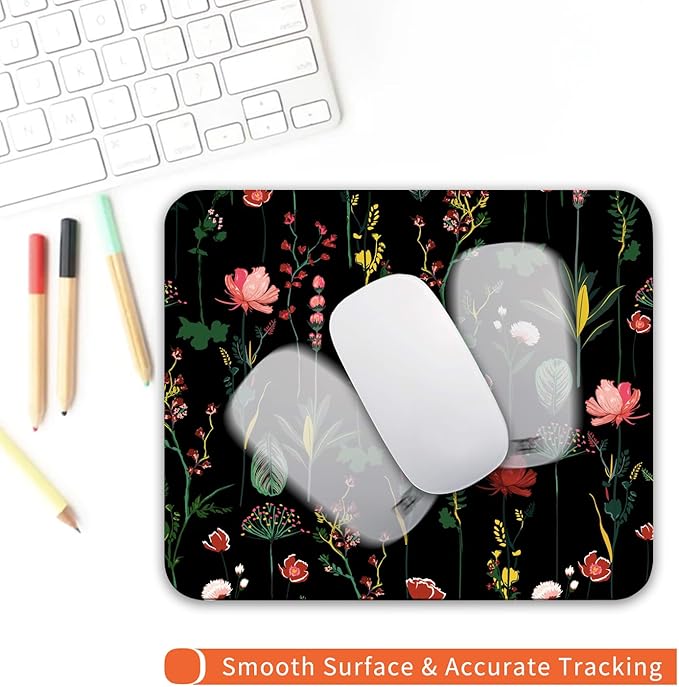 Armanza Square Mouse Pad Blooming Botanical Flowers, Personalized - Image 4
