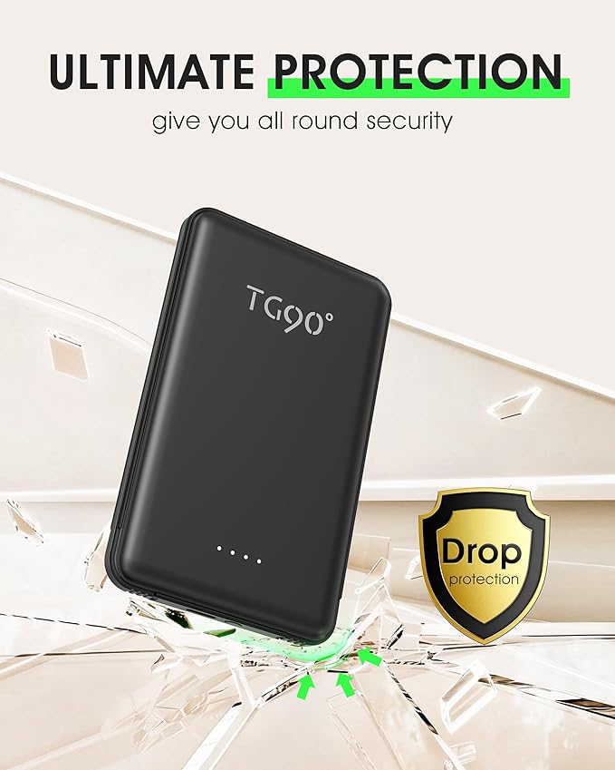 TG90° Ultra Slim 5000mAh Portable Charger Built-in Foldable AC Wall Plug and - Image 8