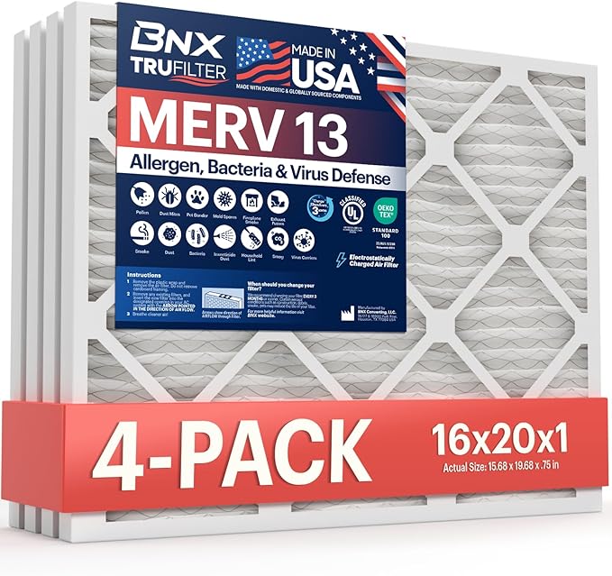 BNX TruFilter 16x20x1 Air Filter MERV 13 by BNX