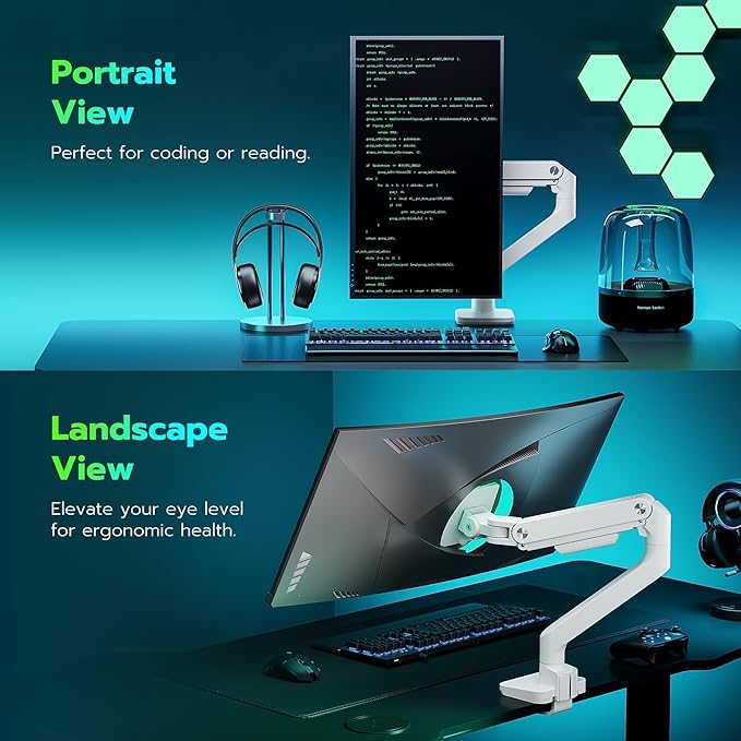 ARES WING Ultrawide Monitor Arm White - Image 6