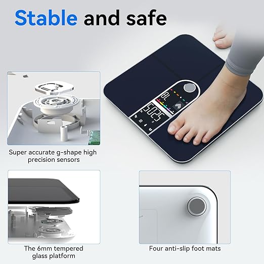 Smart Scale with BMI Body Fat Muscle Mass Digital Bathroom Weight Scale with - Image 4