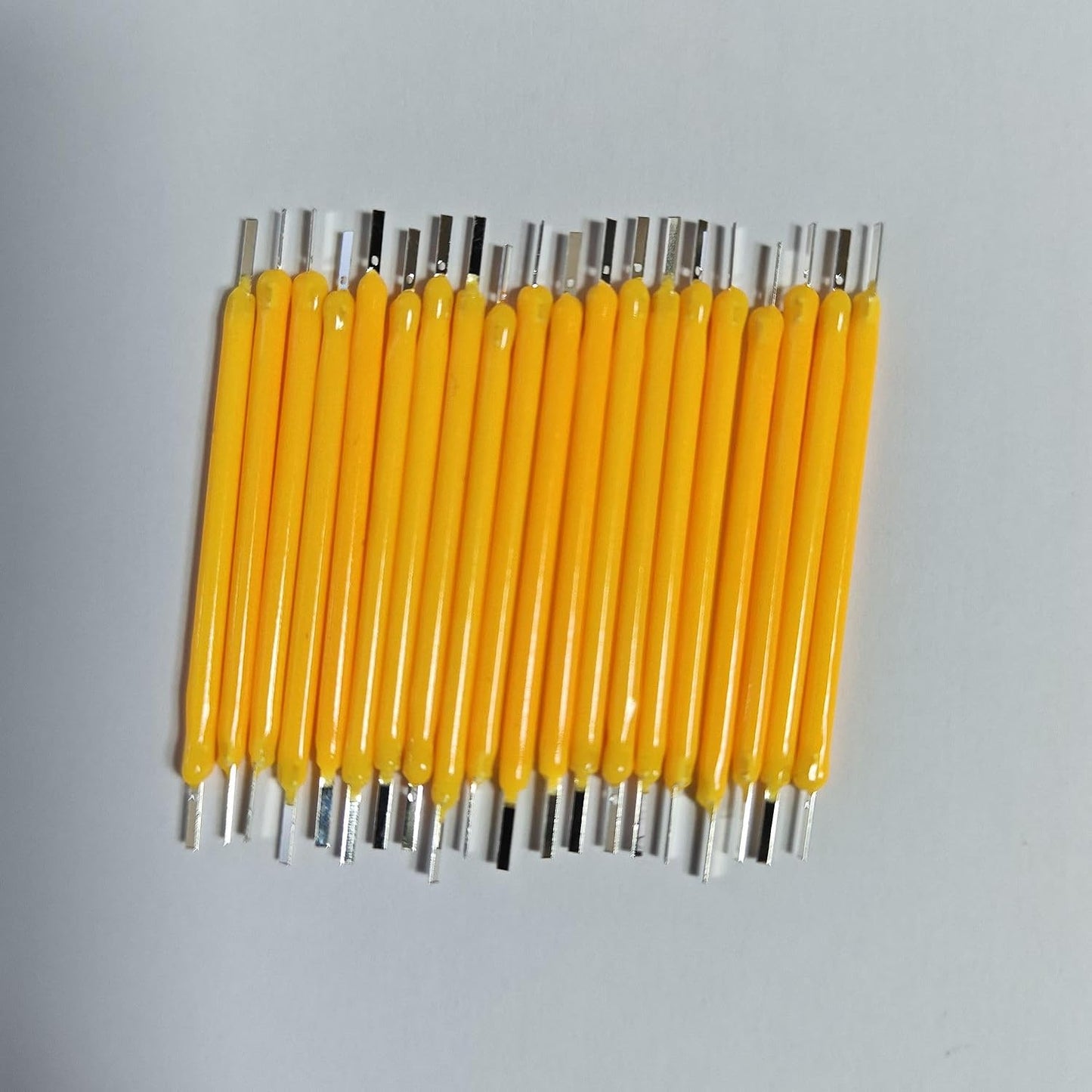 20-Pack 38mm Rigid Ceramic LED Filament, 3V DC, Vintage Edison Style Light Source for DIY Bulb Projects, Lamp Repair, and Low Voltage Lighting