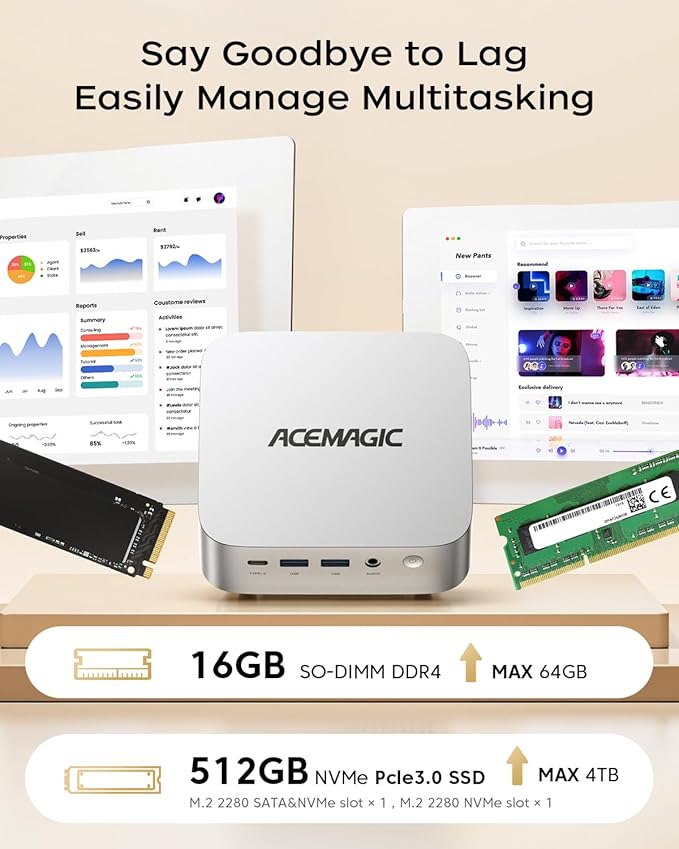 ACEMAGIC Kron Mini K1 Mini Gaming PC, Core i5-12600H Mini Computers, 16GB DDR4 - Image 4