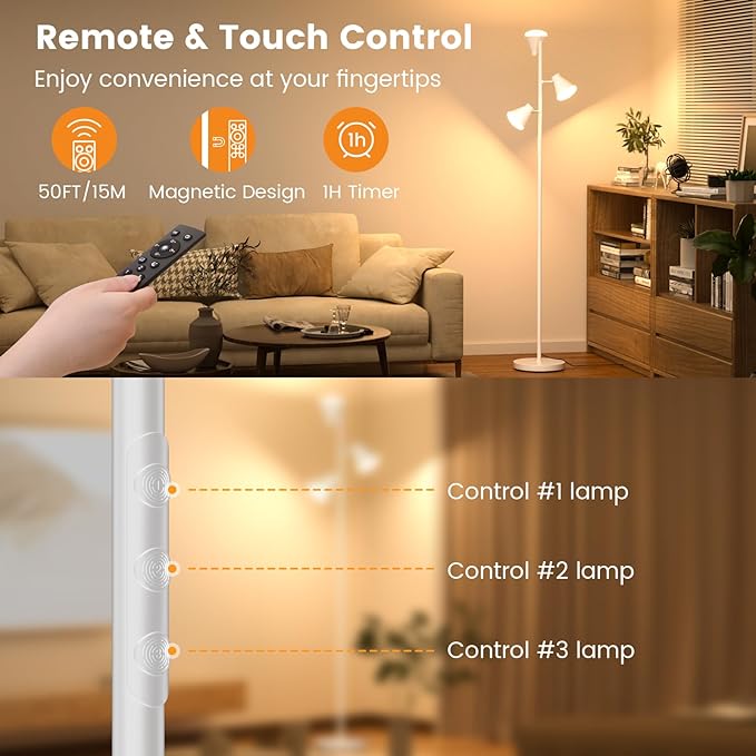 SIBRILLE 36W LED Tree Floor Lamp, Dimmable Tall Standing Lamp - Image 6