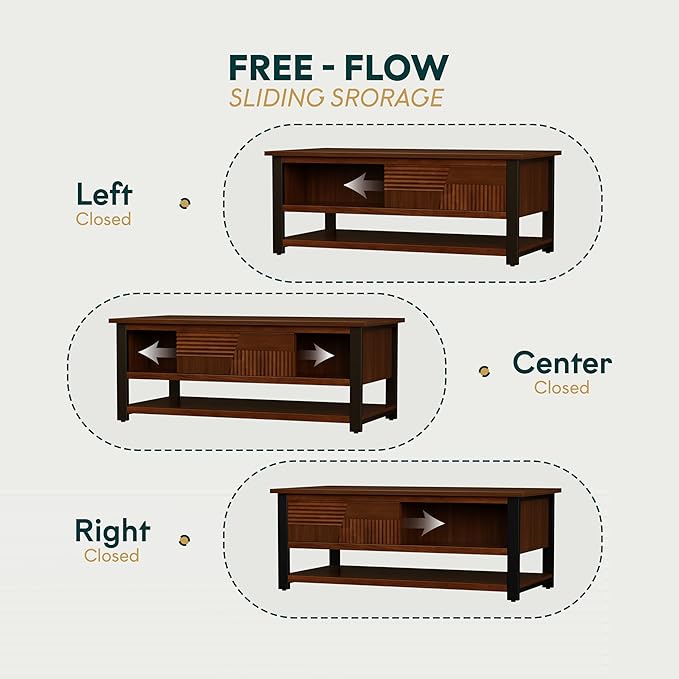 Bme Trapeze Coffee Table for Living Room – Modern Wooden Center Table - Image 4