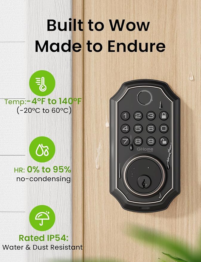 GHome Smart Door Lock KD30, Fingerprint Smart Deadbolt - Image 8