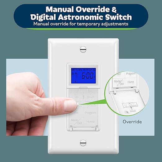 TOPGREENER Digital Astronomic Timer Switch, 7-Day Programmable Sunrise Sunset - Image 5