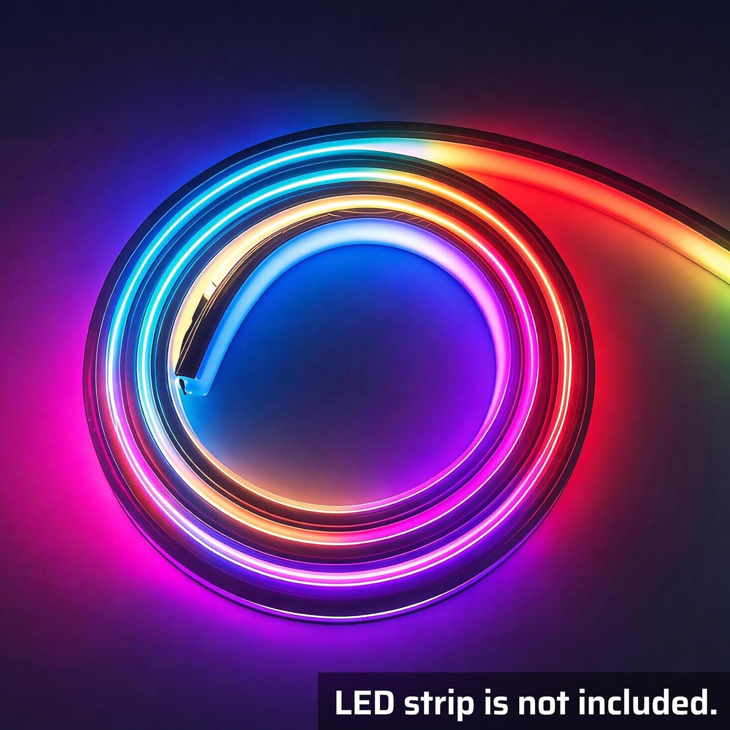 16.4Ft Silicone LED Channel System, Flexible LED Strip Diffuser with Milky White Cover, DIY Spotless Neon Rope Light Tube for LED Strips up to 12mm Wide (LED Strip Not Included)