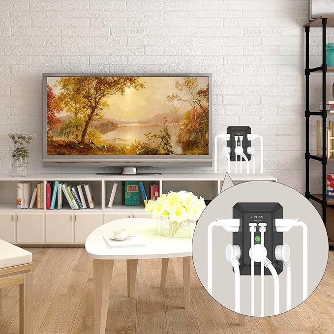 USB Wall Charger, Surge Protector, QINLIANF 5 Outlet Extender - Image 3