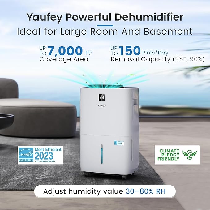 Yaufey 150 Pints Energy Star Dehumidifier - Image 2