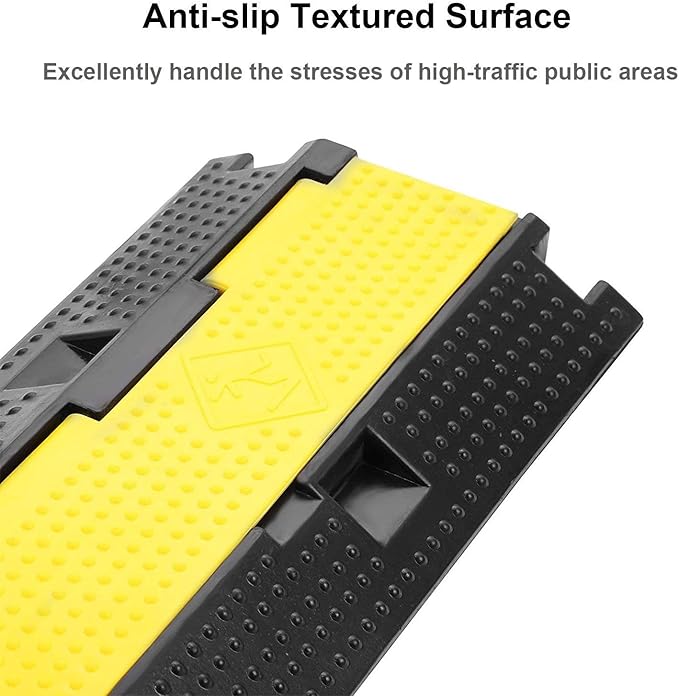 Reliancer 3 Pack Dual Channel Rubber Cable Protector Ramp 2 Channel Traffic - Image 8