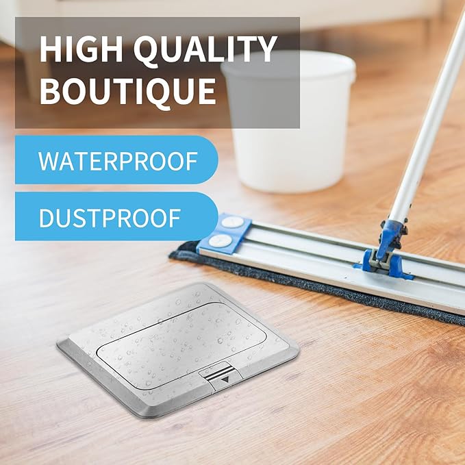 Vagueior Recessed Floor Electrical Outlet Kit, Waterproof Electrical Outlet - Image 5