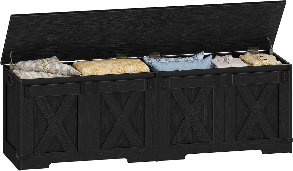 hzuaneri 59" rustic storage chest and bench |, main product view