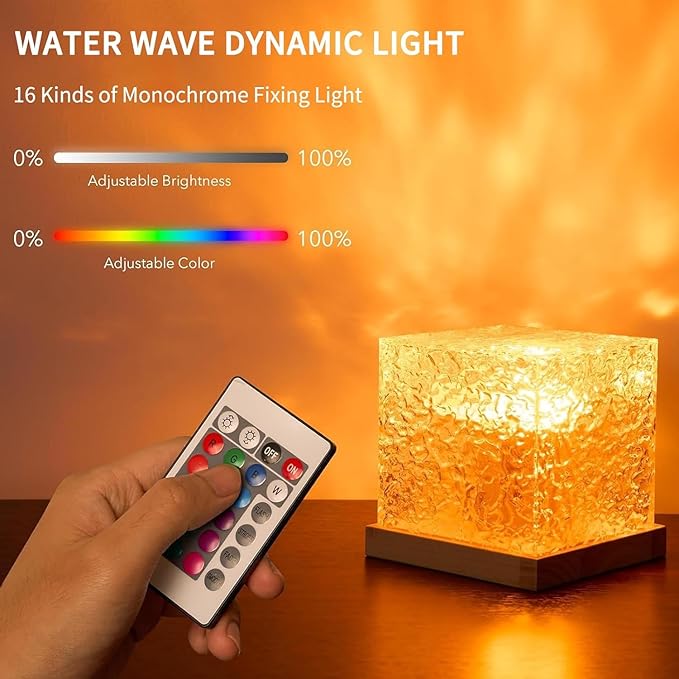 Growalleter Ocean Wave Projector Light, 16-Color LED Cube Lamp & Remote - Image 2