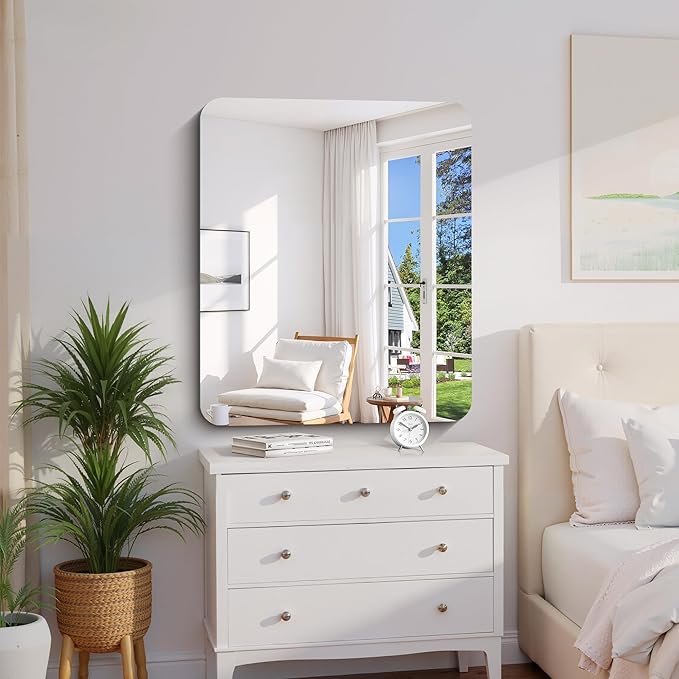 CILIBER Frameless Wall Mirror, HD Shatterproof Vanity Mirror - Image 2
