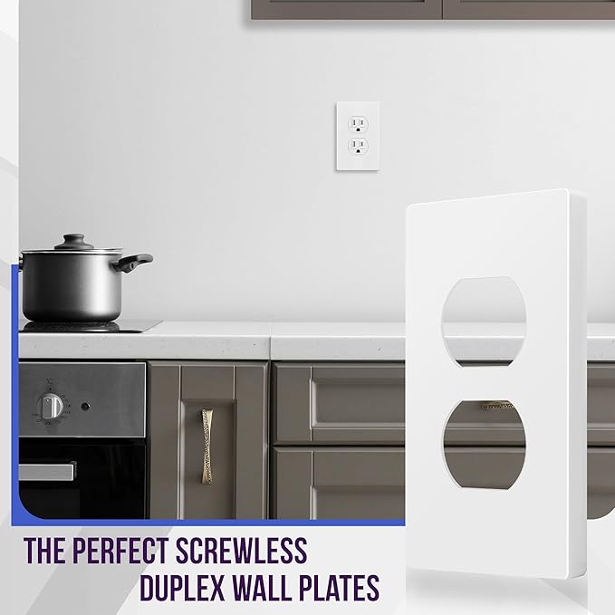 ENERLITES Screwless Duplex Wall Plates, Child Safe Receptacle Outlet Covers - Image 3