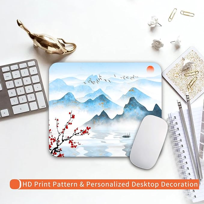 Armanza Square Mouse Pad Ink Painting Landscape, Personalized Premium-Textured - Image 6