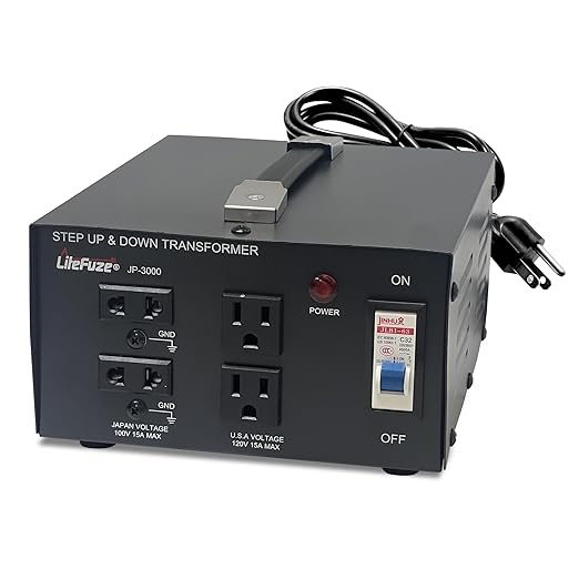 LiteFuze 3000 Watt Japan Voltage Converter Transformer Step Up/Down - 100v to by LiteFuzeBrand