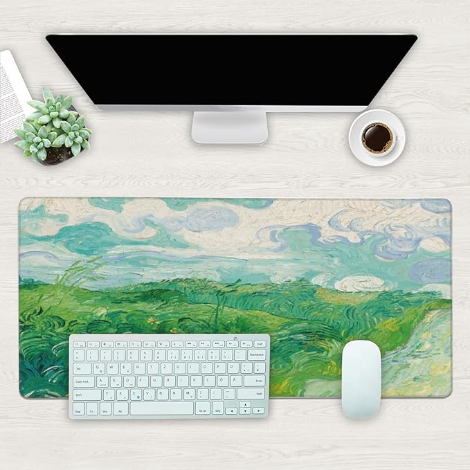 Desk Mat, Field Landscape Oil Painting Extended Gaming Mouse Pad Large - Image 2