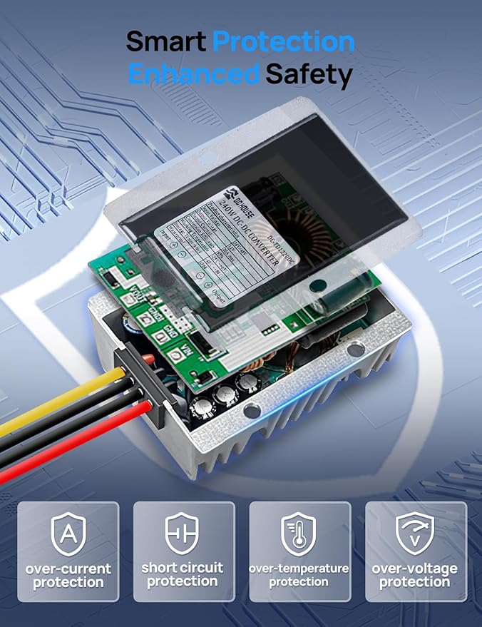 DC House 48V 36V 24V to 12V 20A Buck Converter, 240W DC-DC Step Down Converter - Image 7