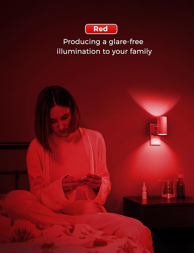 L LOHAS LED Night Light, LED Nightlights, Light Sensor, Steep Aid Red, Dimmable - Image 6