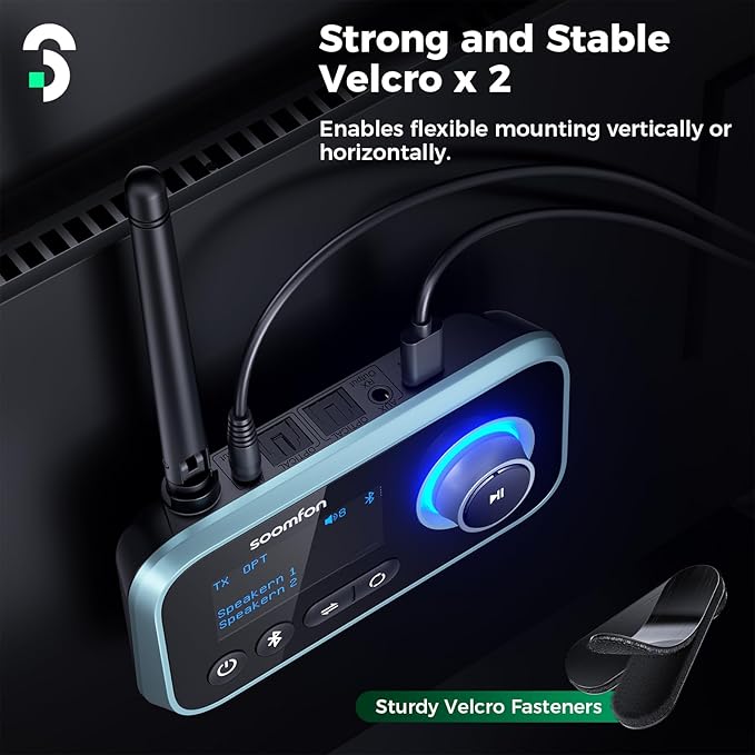 SOOMFON Bluetooth Transmitter for TV 3-in-1 Bluetooth 5.0 Transmitter Receiver - Image 7