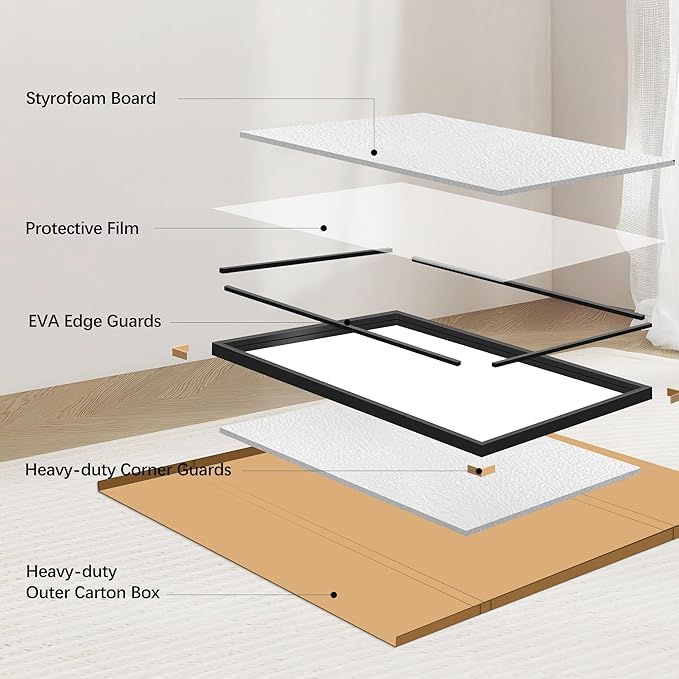 Black Bathroom Mirror, 28x60 Inch Large Rectangle Mirror, 0.6" Thickened Deep - Image 8