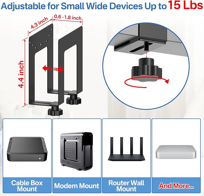 Adjustable Wall Mount for Cable Box | Router Mount | Modem Mounts, Cable Box - Image 2