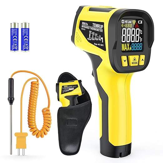 Infrared Thermometer Temperature Gun, TEMIRUP Non-Contact Digital IR Laser Temp by TEMIRUP