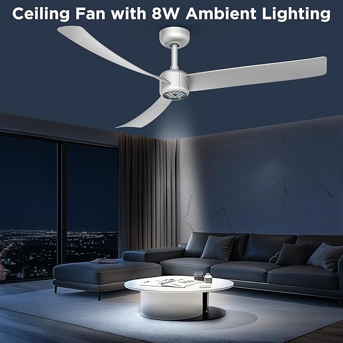 ocioc Ceiling Fans with Lights, 52 Inch Low Profile Ceiling Fan with Remote - Image 8