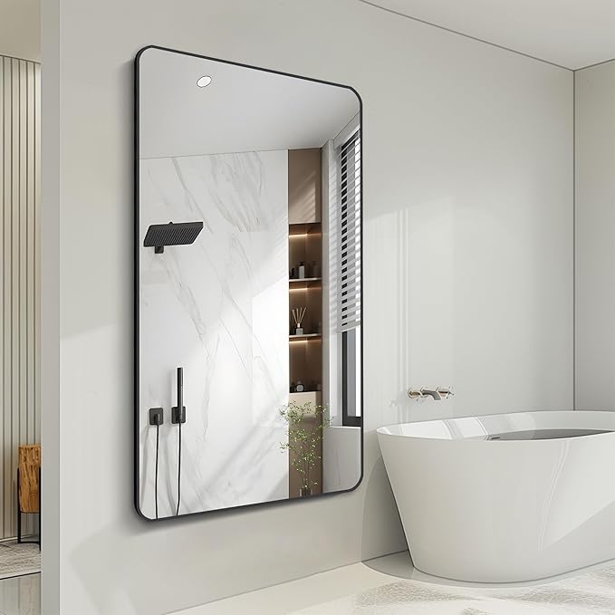 FORBATH Large Bathroom Mirror 36 x 55 Inches，Black Large Wall Mirror Aluminum - Image 3