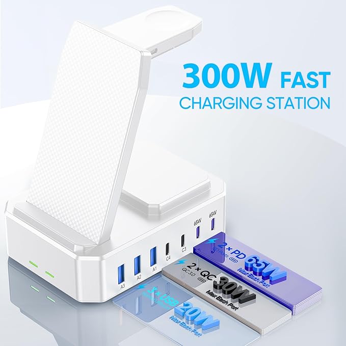 300W Charging Station for Multiple Devices Apple, Zutspzss 10 in 1 Wireless - Image 4