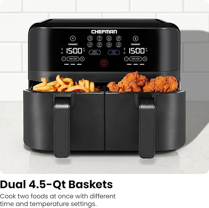 Chefman TurboFry Touch Dual Air Fryer, Maximize The Healthiest Meals - Image 4