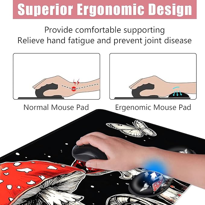 BFUKVOU Large Keyboard Mouse Pad Set, Extended Mouse Pad+Keyboard Wrist Rest - Image 5