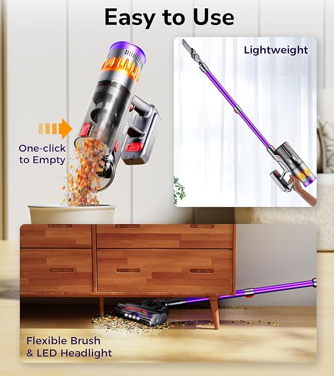 Cordless Vacuum Cleaner, 600W 50Kpa 70 Mins Cordless Stick Vacuum, - Image 7