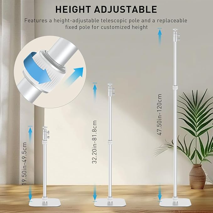Projector Mount, Height Adjustable 19.5" to 47.5", Space-Saving, Heavy-Duty - Image 6