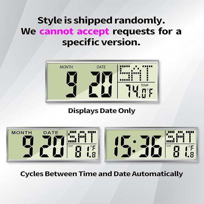 SCOAGE Digital Large Display Silent Wall Clock - Image 3