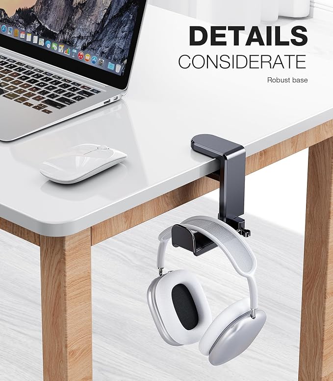 Coolpow Gaming Headphone Stand for Desk【360°Rotating】PC Headset Holder for Desk - Image 7