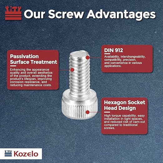 Kozelo 50pcs Socket Head Cap Screws - Image 3