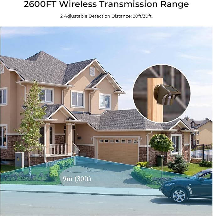eMACROS Solar Wireless Driveway Alarm — 1/2 Mile Long Range Motion Sensor - Image 3