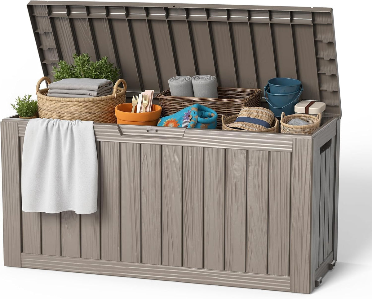 easyup outdoor storage box 100 gallon waterproof resin, main product view