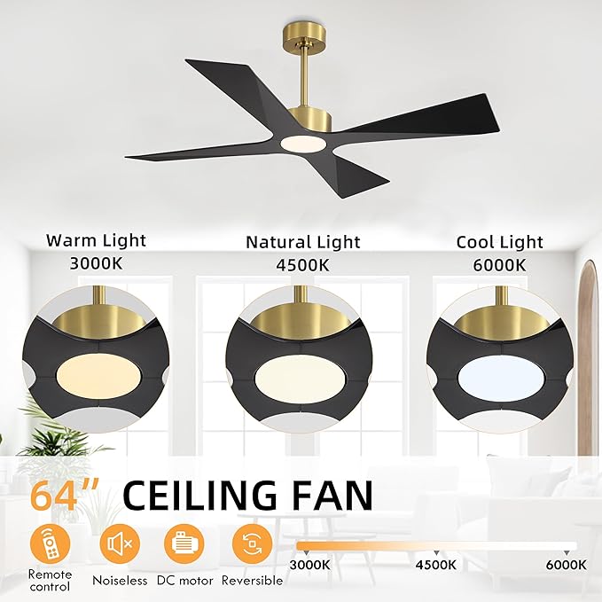 WINGBO 64" Wet Rated Outdoor Ceiling Fan - Image 6