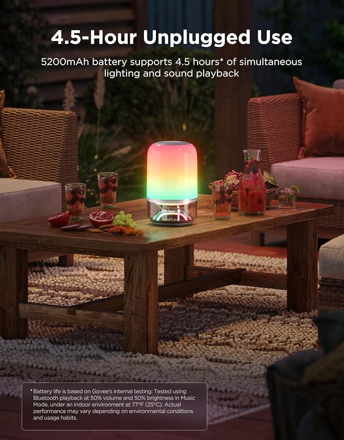 Govee Table Lamp 2 Pro x Sound by JBL, Smart Cordless Table Lamp - Image 7